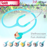 free shipping high quality 3d animated 7 fun animal changable single head kids child children made in taiwan spirit stethoscope