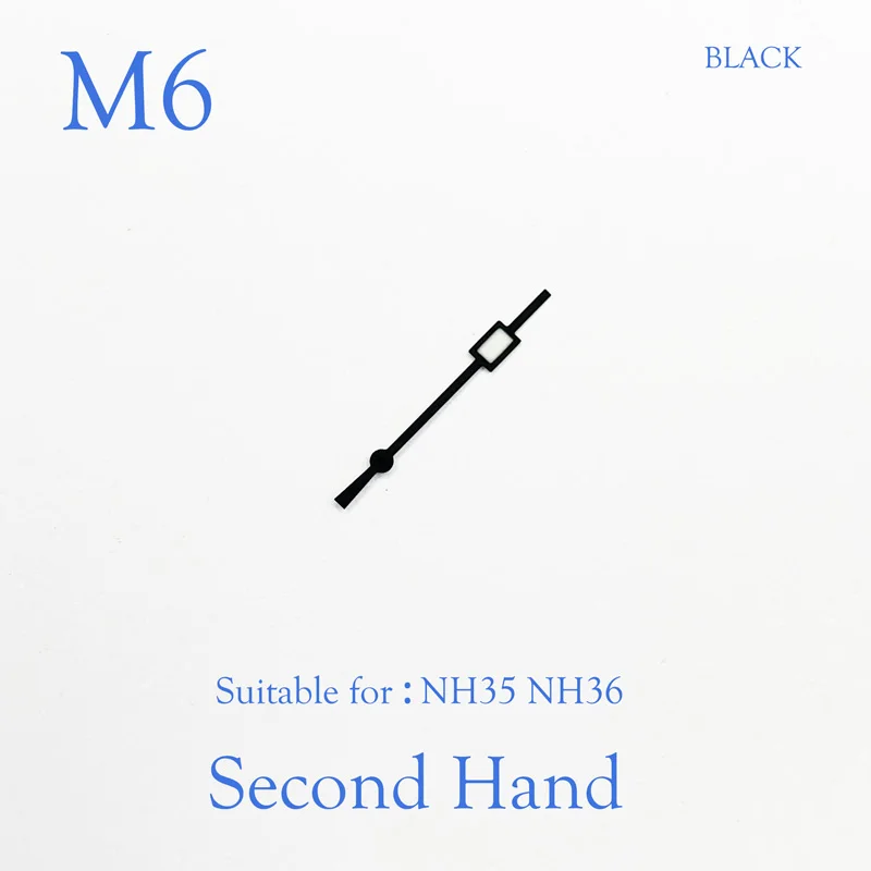 Second Hand Watch Pointer Watch Parts Watch Accessories Suitable For NH35 NH36 Movement M6 BLACK