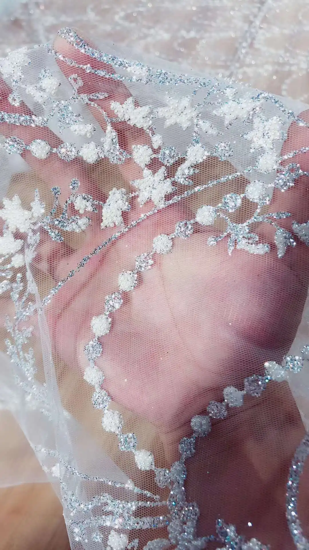 Классическое белое свадебное платье/ткань для вечернего платья блестящая ткань