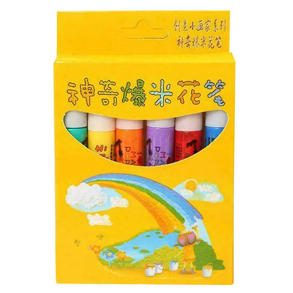 

6 шт. волшебные ручки с попкорном Puffy 3D Art безопасная ручка для поздравительных открыток на день рождения детей 66CY