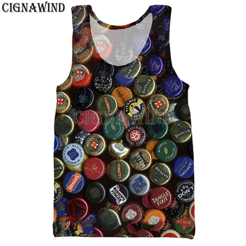 Модная жилетка забавная для мужчин и женщин жилеты с 3D принтом в виде бутылки