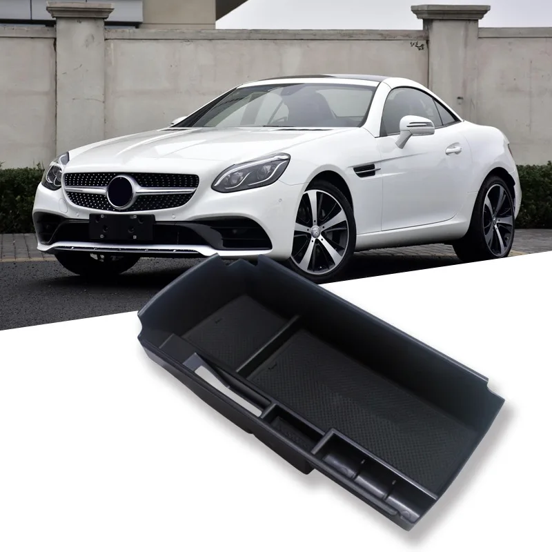 Для Mercedes Benz SLC Class 2016 2017 2018 2019 черная центральная консоль для хранения подлокотник