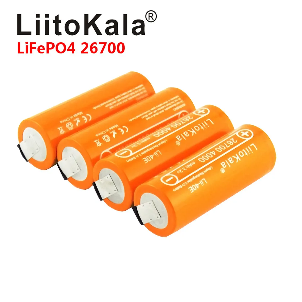 

2020 LiitoKala 3.2V 26700 4000mAh LiFePO4 Battery 35A Continuous Discharge Maximum High power battery+Nickel sheets