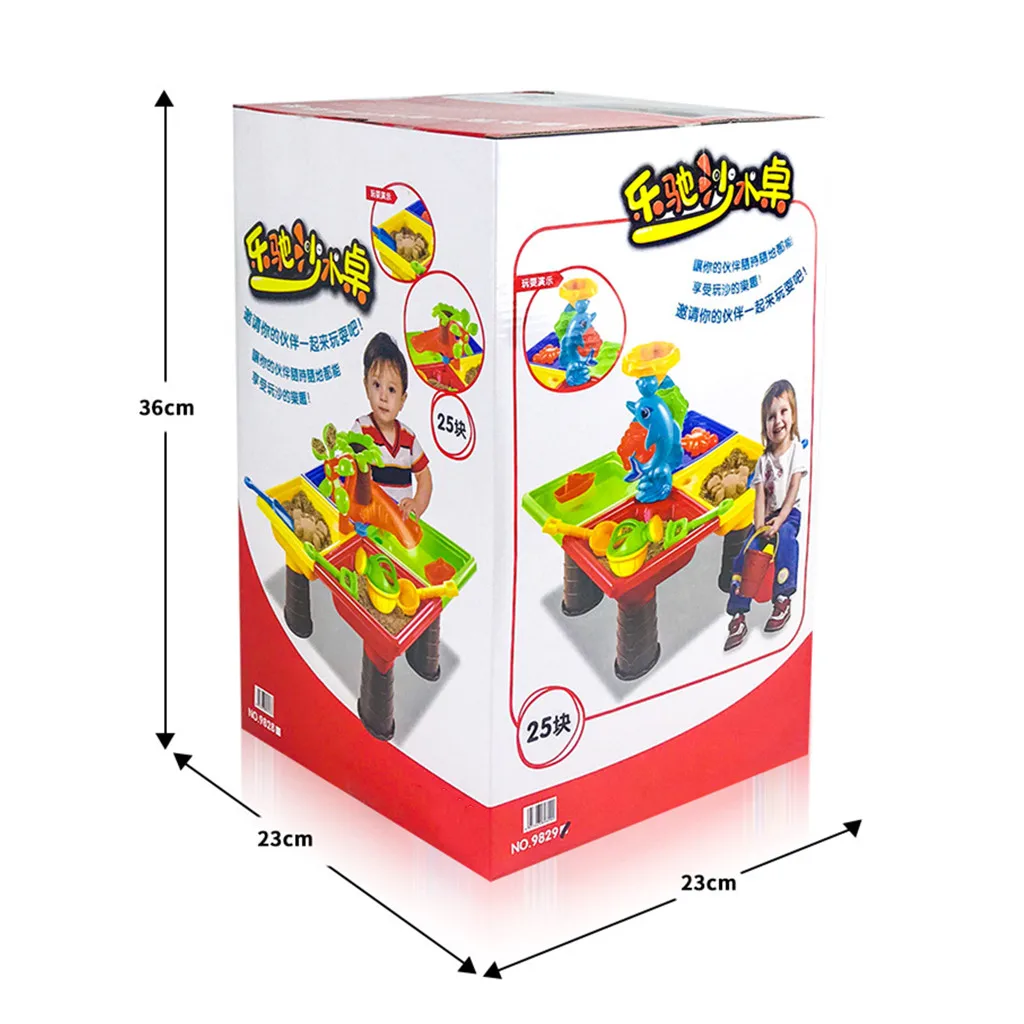 

Creative Baby Beach Toy Summer Sand Water Table Box Baby Kids Children Outdoor Beach Waterwheel Toys Family Play Toys Set