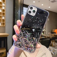 10pcslot fashion phone case for iphone 11 pro x xr xs max 7 8 plus 12 back cover glitter star clear silicone shockproof bumper