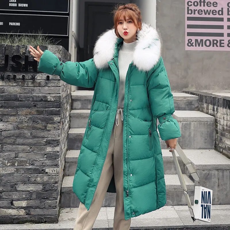 Новинка 2019 Корейская зимняя куртка большого размера теплая хлопковая одежда
