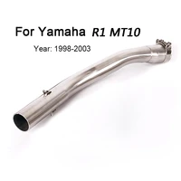 escape motorcycle exhaust mid link tube middle connect pipe stainless steel exhaust system for yamaha r1 mt10 1998 2003