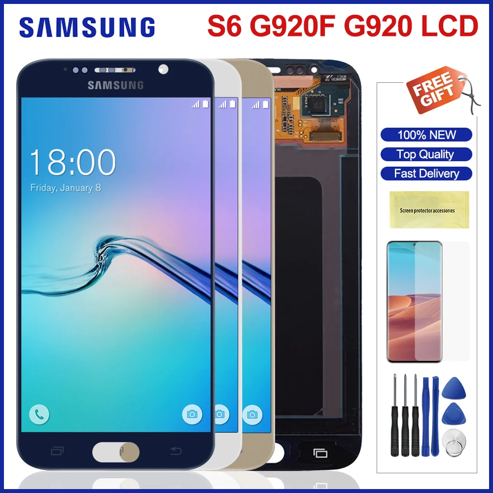 ЖК дисплей 5 1 ''для Samsung Galaxy S6 G920 сменный дигитайзер сенсорного экрана для G920i