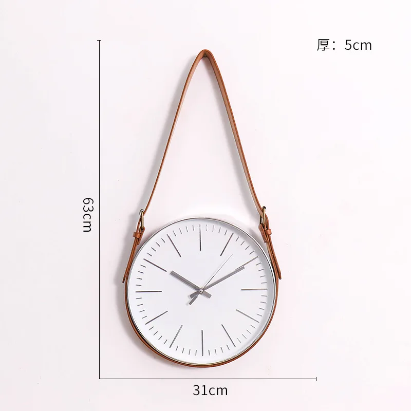 

Creative Belt Decorative Wall Clock Modern Minimalist Quiet Quartz Clock In Living Room Metal Wall Hanging Home Decoration y