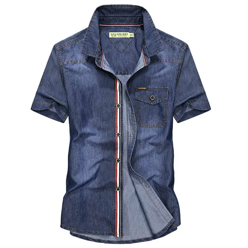 Летняя джинсовая рубашка с коротким рукавом Женская Классическая винтажная из