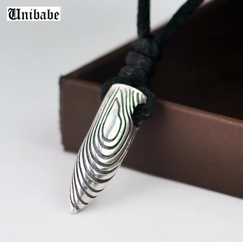 Чистое серебро оригинал 925 пробы тайское кулон в виде пули винтажная Мужская