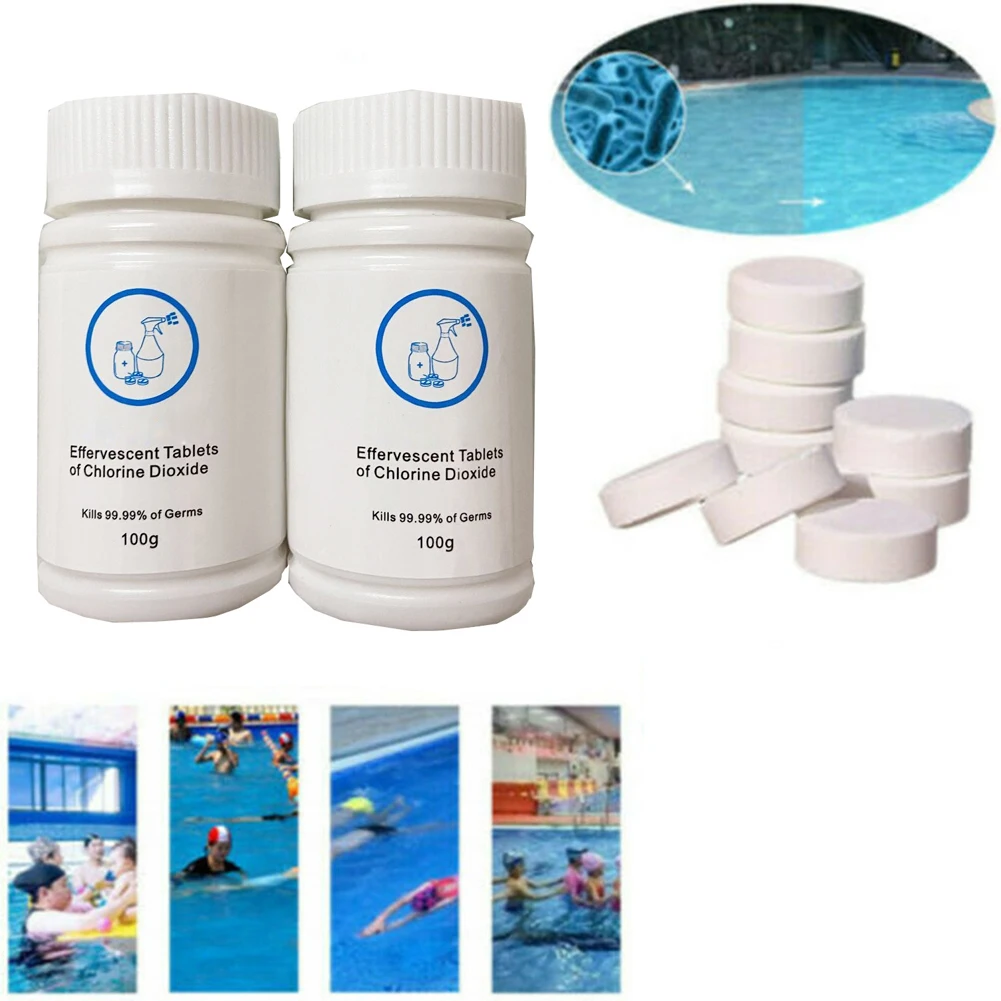 

50pcs Pool Cleaning Tablet Multifunctional Cleaning Parts For Swimming Pool Hot Tub Chlorine Tablets For Water Treatment