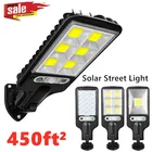 Уличный светильник с монолитным блоком светодиодов на солнечной батарее, водонепроницаемый настсветильник светильник с пассивным ИК датчиком движения для сада