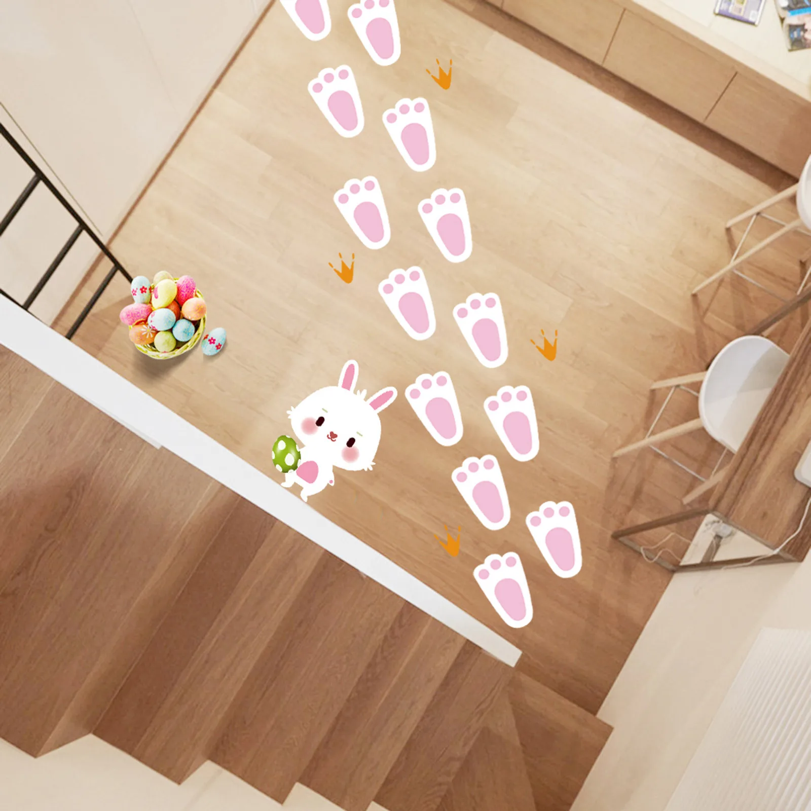 6 вeщeй нижнee бeльё пасхальные наклейки кролик след яйца на стену следы Форма