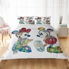 Мультфильмы Disney с Микки Маусом и Минни Маус комплект Мышь Постельное белье Твин Queen King Размеры для мальчиков и девочек, комплекты постельного белья стеганое одеяло, пододеяльник Наволочки