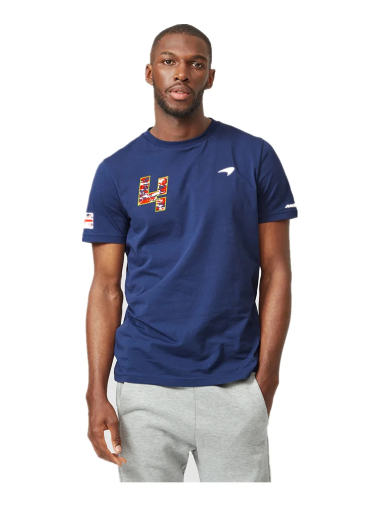 

McLaren F1 Lando Norris LN4 UK GP T-shirt 2021 Summer New Hot Sale MOTO Motorcyclist Sports f1 Oversized Men's Short Sleeve