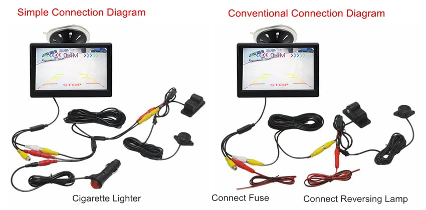 DIYKIT проводной 5 дюймов цветной TFT ЖК-монитор автомобиля+ Водонепроницаемый парковочный радар Датчик Автомобильная камера заднего вида камера парковочная система