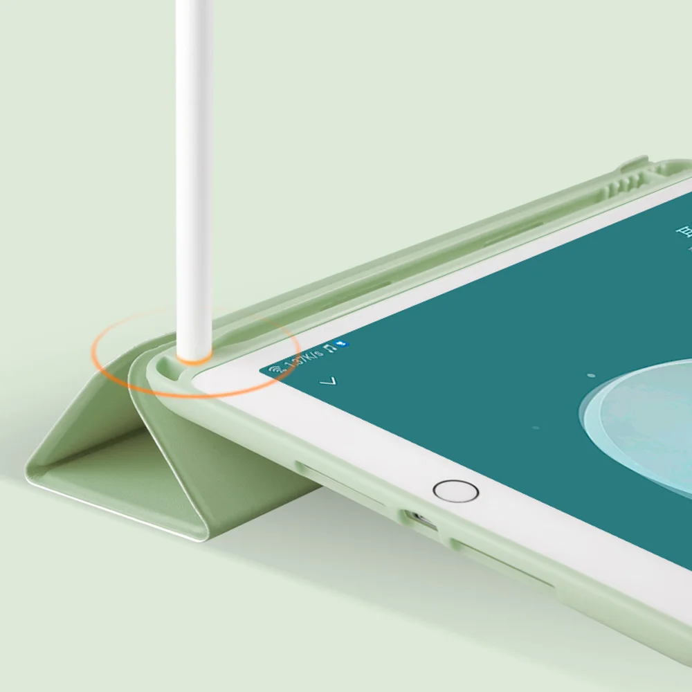 Чехол для нового iPad 9,7 дюйма чехол с карандашом, ZVRUA тонкий трехслойный смарт-чехол из искусственной кожи с функцией пробуждения сна