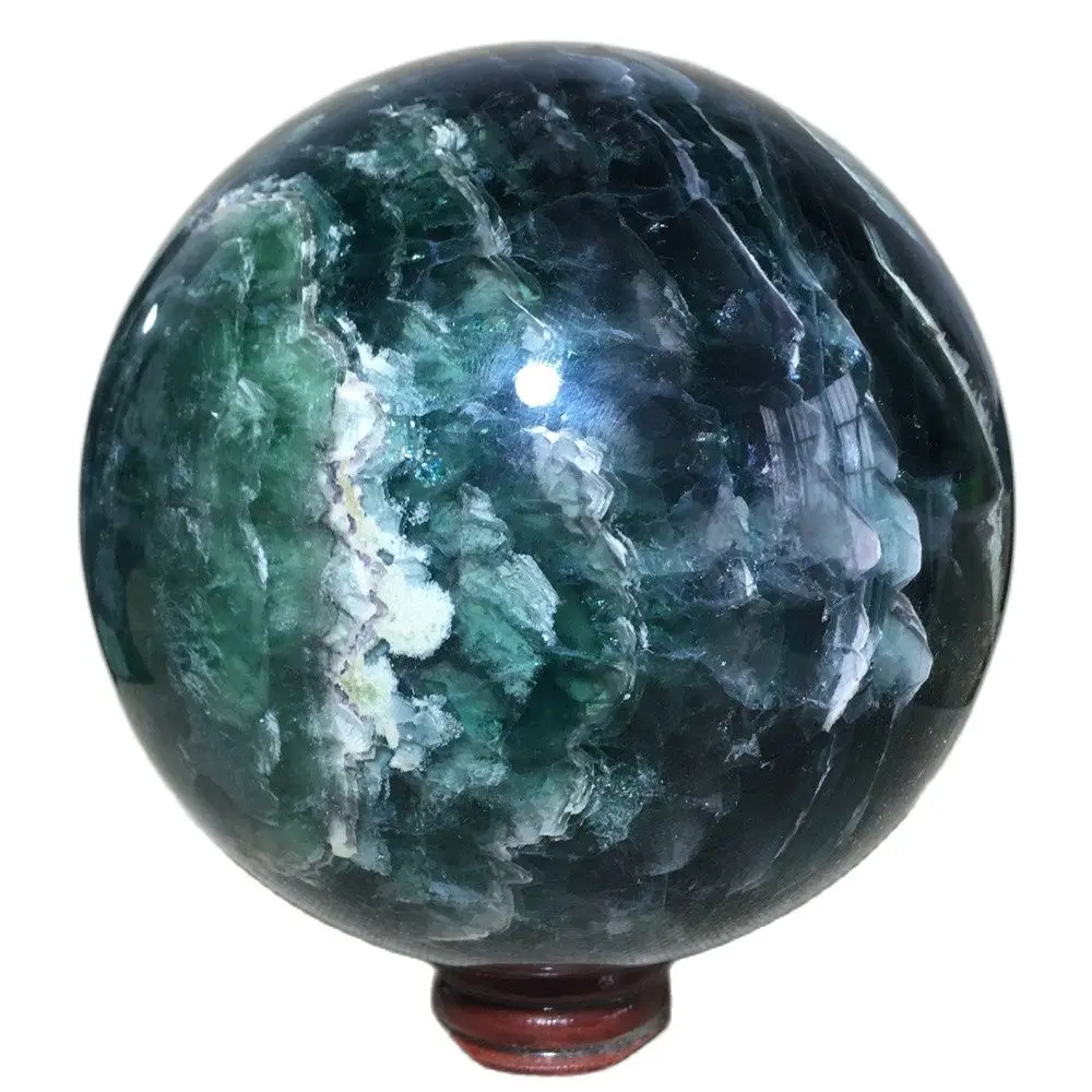 

Натуральная Сфера, флуорритовый кварцевый кристалл, l, украшение для домашнего интерьера, лечебный зеленый камень, шары рейки, мастера, прис...