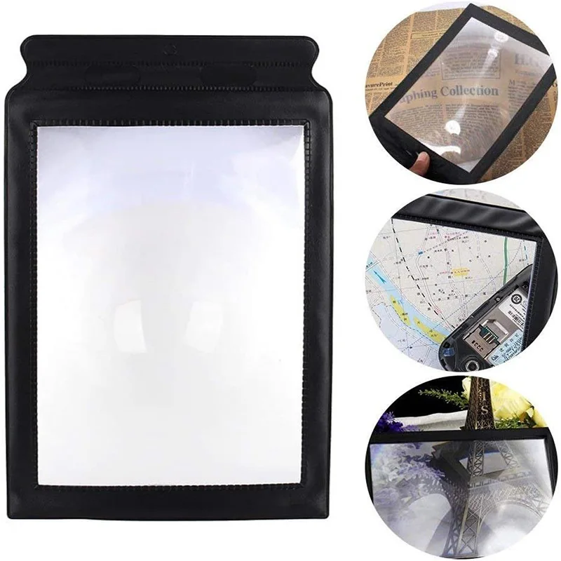 

3X Book Page Magnifier Portable A4 Flat Magnifier Multifunctional Flexible PVC Magnifier Magnifying Reading Fresnel Lens Page
