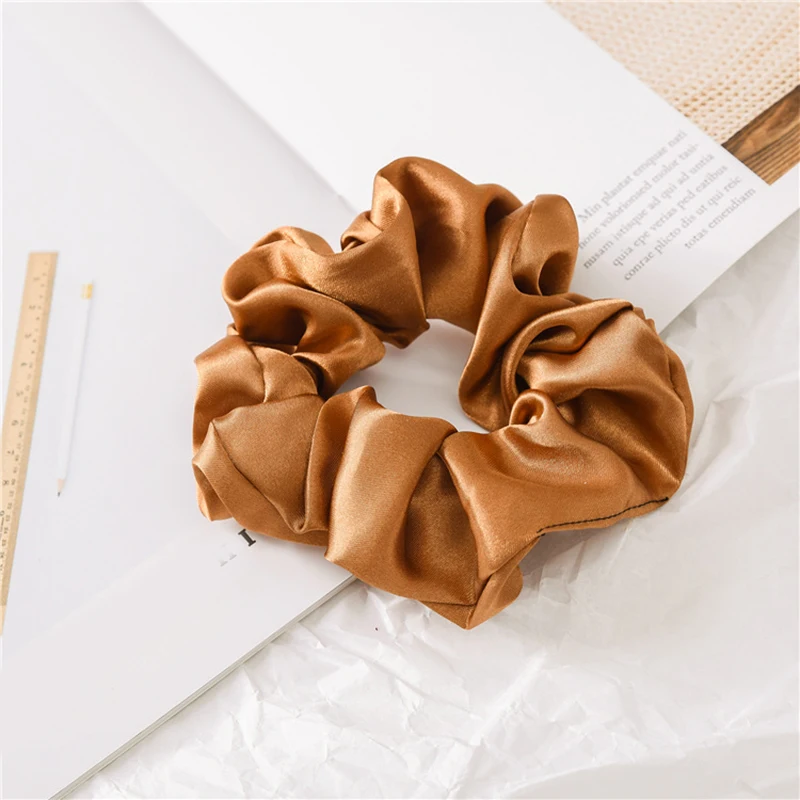 

Women Silk Scrunchie Elastic Handmade Multicolor Hair Band Ponytail Holder Headband Hair Accessories 1PC Satin Silk Solid Color