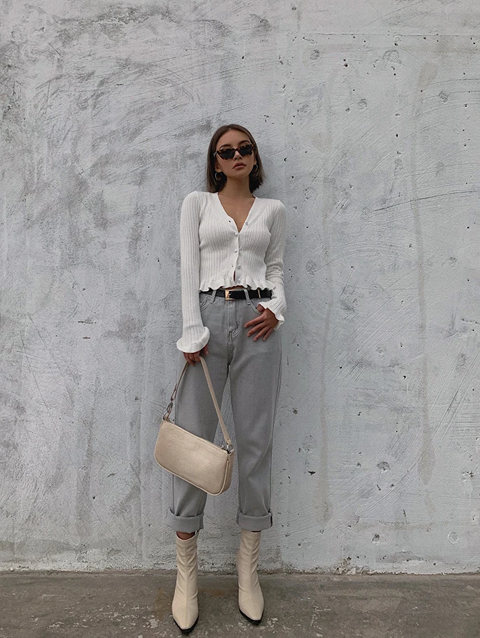 2019 new fashion women's clothing Autumn high waist jeans female straight casual nine pants | Женская одежда