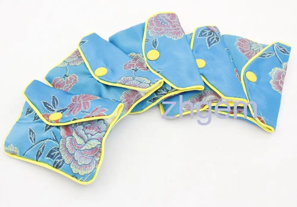 

12PCS Blue Silk Cloth Handmade Women's Handbags Clutch Purses 5 Size Different
