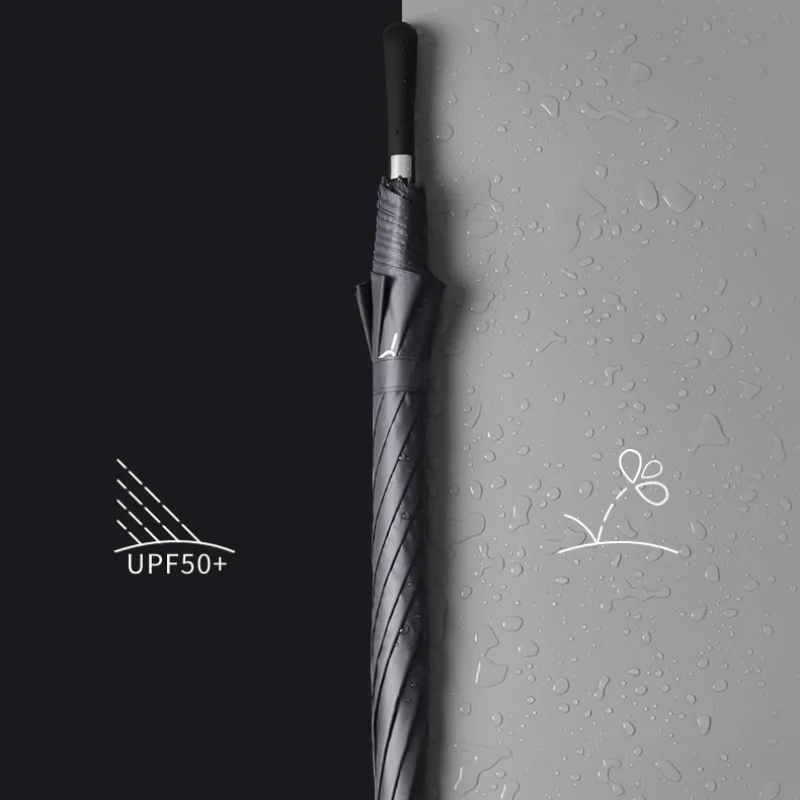 

Vintage Double Automatic Umbrella Parasol Business Solid Color Long Handle Umbrella Windproof Large Parapluie Rain Gear BS50AU
