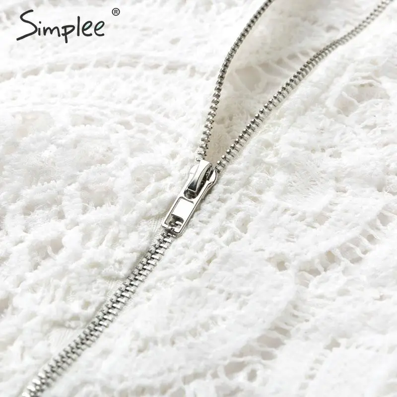 Simplee сексуальное платье с высоким воротником белое открытые вечерние платья