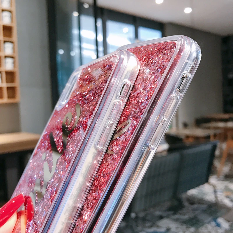 Самый продаваемый текстовый зыбучий песок прозрачный ТПУ защитный чехол для