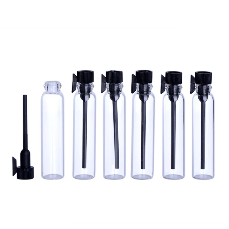 50 шт Мини стеклянные флаконы для образцов духов пустые с эфирным маслом 1 мл 2