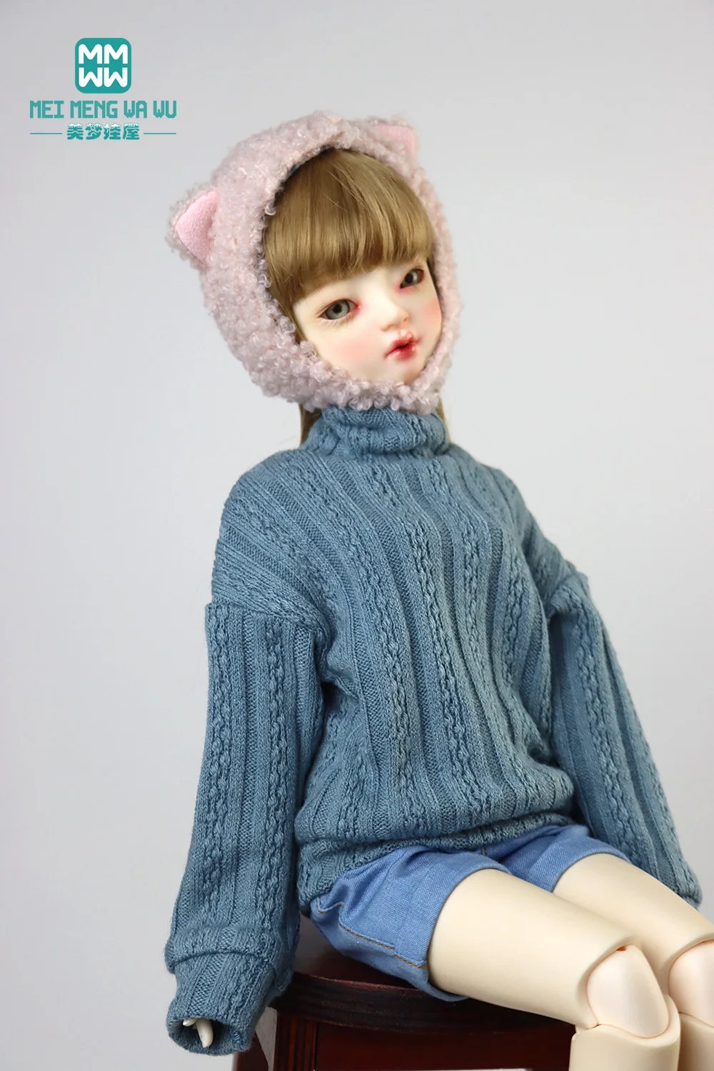 

Clothes for doll fits 28-75cm 1/3 1/4 1/6 BJD doll uncle Fashion turtleneck twist sweater toys gift