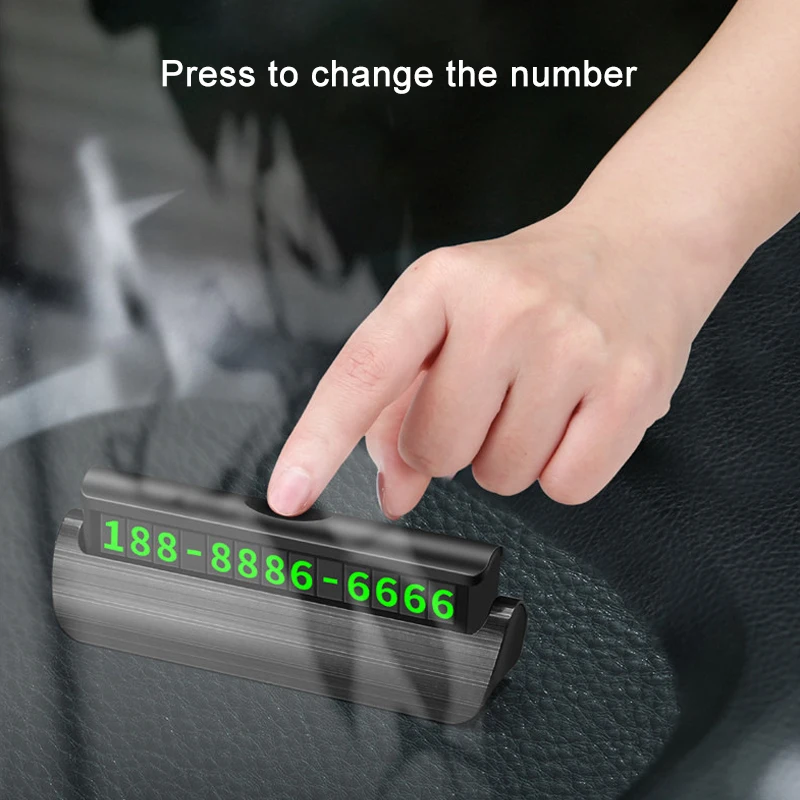 Universal Luminous Temporary Car Parking Card Telephone Number Magnetic Adsorption Design Phone Plate Sticker |