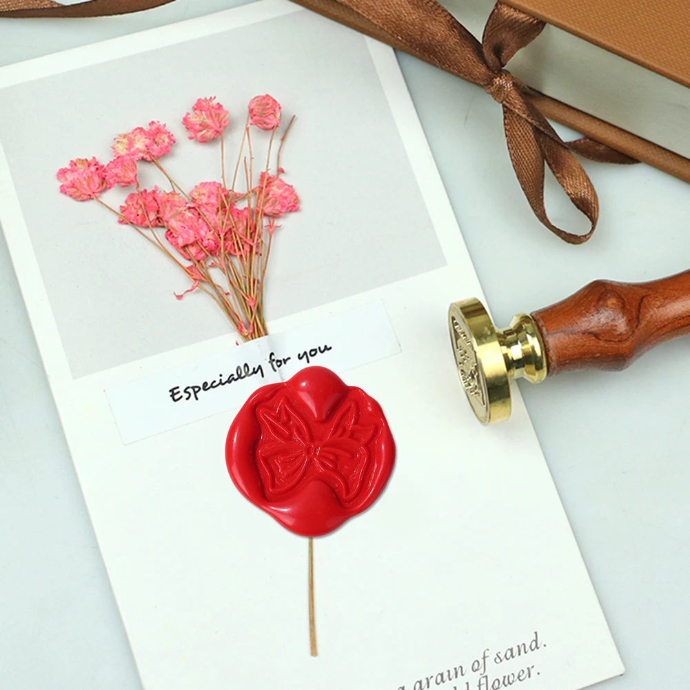 Штамп для запечатывания в стиле ретро с узором виде банта металлическая Лаковая