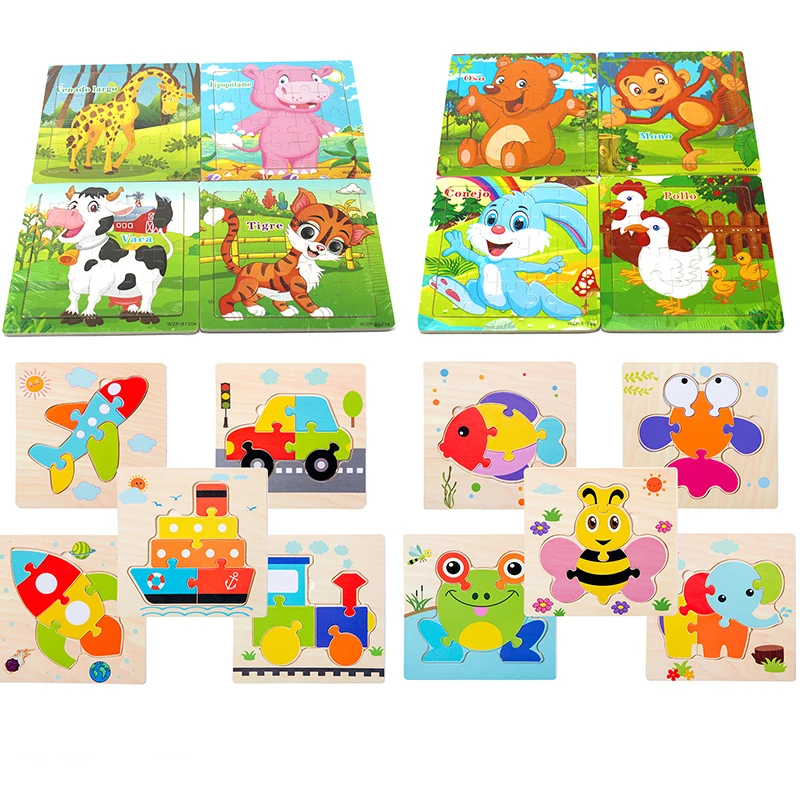 Новые испанские Деревянные 3D креативные головоломки для детей детские