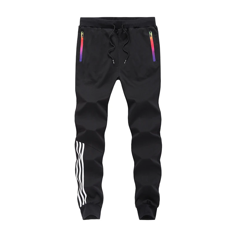 MT201 Black Мужские штаны для бега, Брендовые повседневные мужские брюки в полоску, черные, синие, серые, хлопковые спортивные штаны, Мужские штаны для фитнеса, тренировки, Pantalon, Homme, 5XL - Цвет: MT201 Black