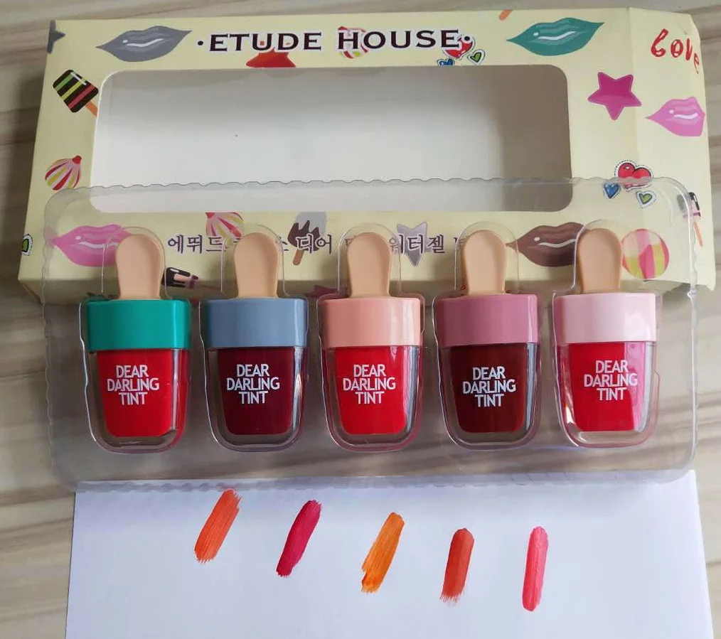 

5pcs/set Dear Darling Water Tint BEST Korea Cosmetic Long-Lasting Lip Tint Liquid Lipstick Ice-Cream Shaped