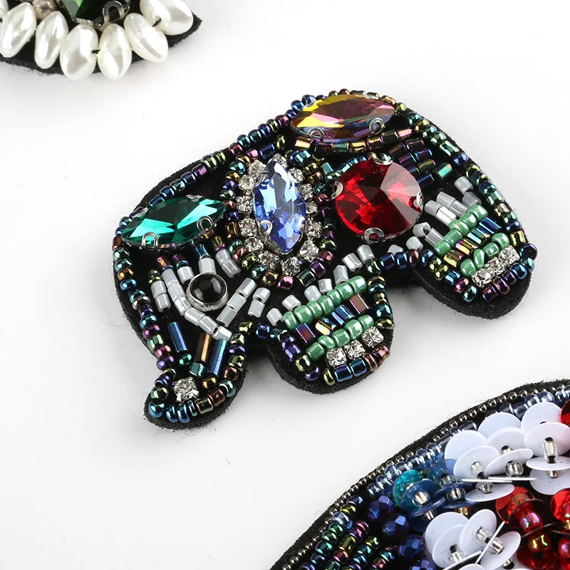 

2019 New Arrival Beaded Fabric Badge 1pc Jellyfish Turtle Hippocampus Fish Patches For Clothing Coat Tshirt Sequined Applique