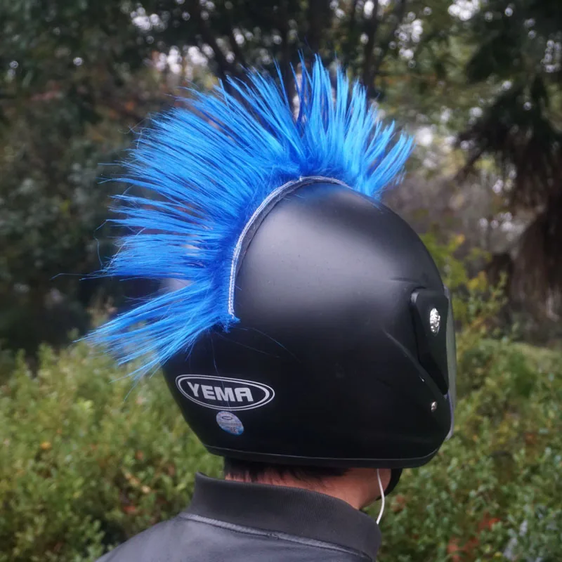Helmet wigs Colorful Cockscomb wig Punk Headdress Funny Look images - 6
