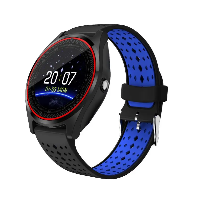 V9 SmartWatch телефон 1,22 дюймов камера с сенсорным экраном Bluetooth MP3 SIM карта TF карта дети мультфильм Мода Спорт дешевый мобильный телефон - Цвет: Blue
