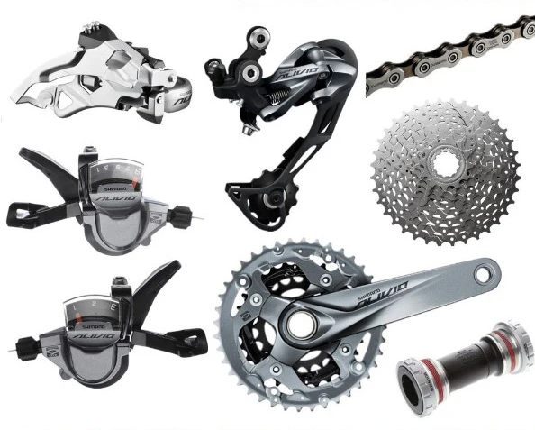 M4050 SHIMANO ALIVIO M4050 MTB горный велосипед сдвиг привода комплект коленчатого вала Звездочка 3X9 27 скорость Запчасти для велосипеда аксессуары переключатель комплект - Цвет: M4050