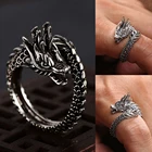 Модное открытое мужское кольцо Milangirl в стиле панк с драконом, регулируемое кольцо, ювелирные изделия свободного размера, ювелирные изделия на палец