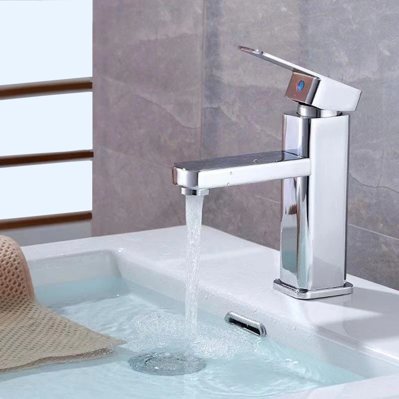 

Basin bathroom faucet countertop installation hot and cold water basin faucet Shiny silver black wash basin sink faucet crane