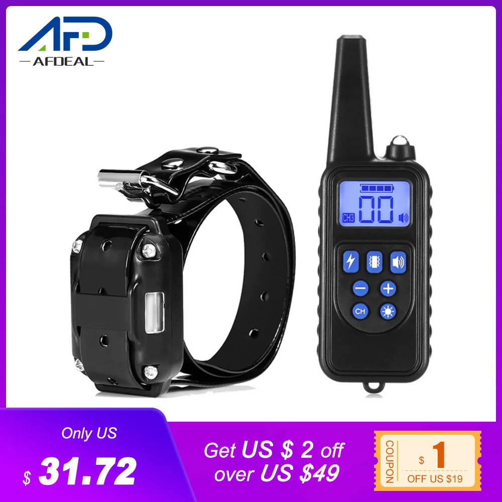Электрический ошейник для дрессировки собак 800 м водонепроницаемый