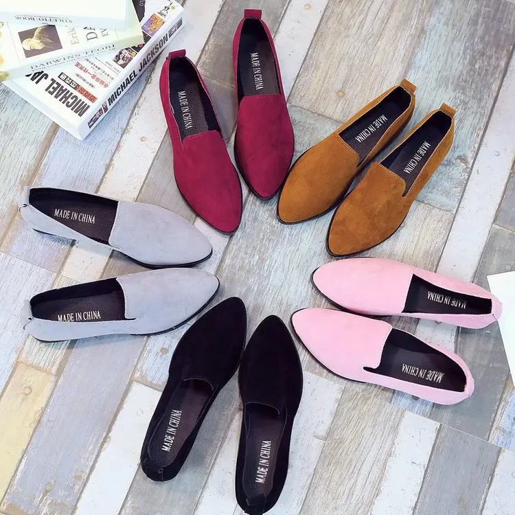 

2020 Summer Women Loafers Flats Shoe Women Casual Shoes Suede Slip On Boat Shoes Female Shoe Comfortable Ballet Flats Size 35-40