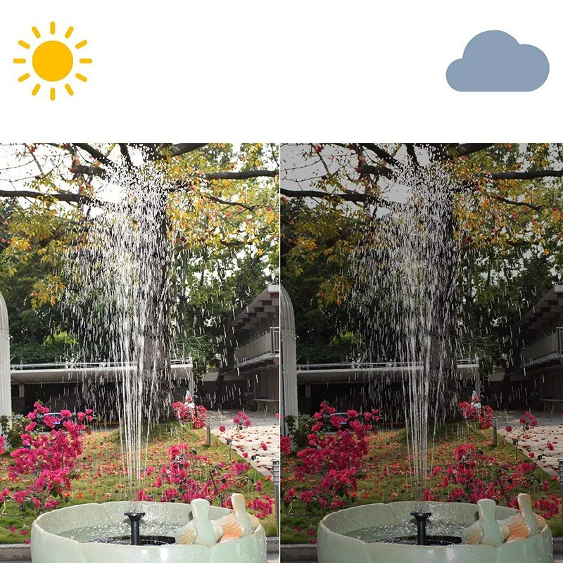 

Solar Fountain Pump with 6 Nozzle Free Standing Floating Solar Powered Water Pump for Garden Patio Pond
