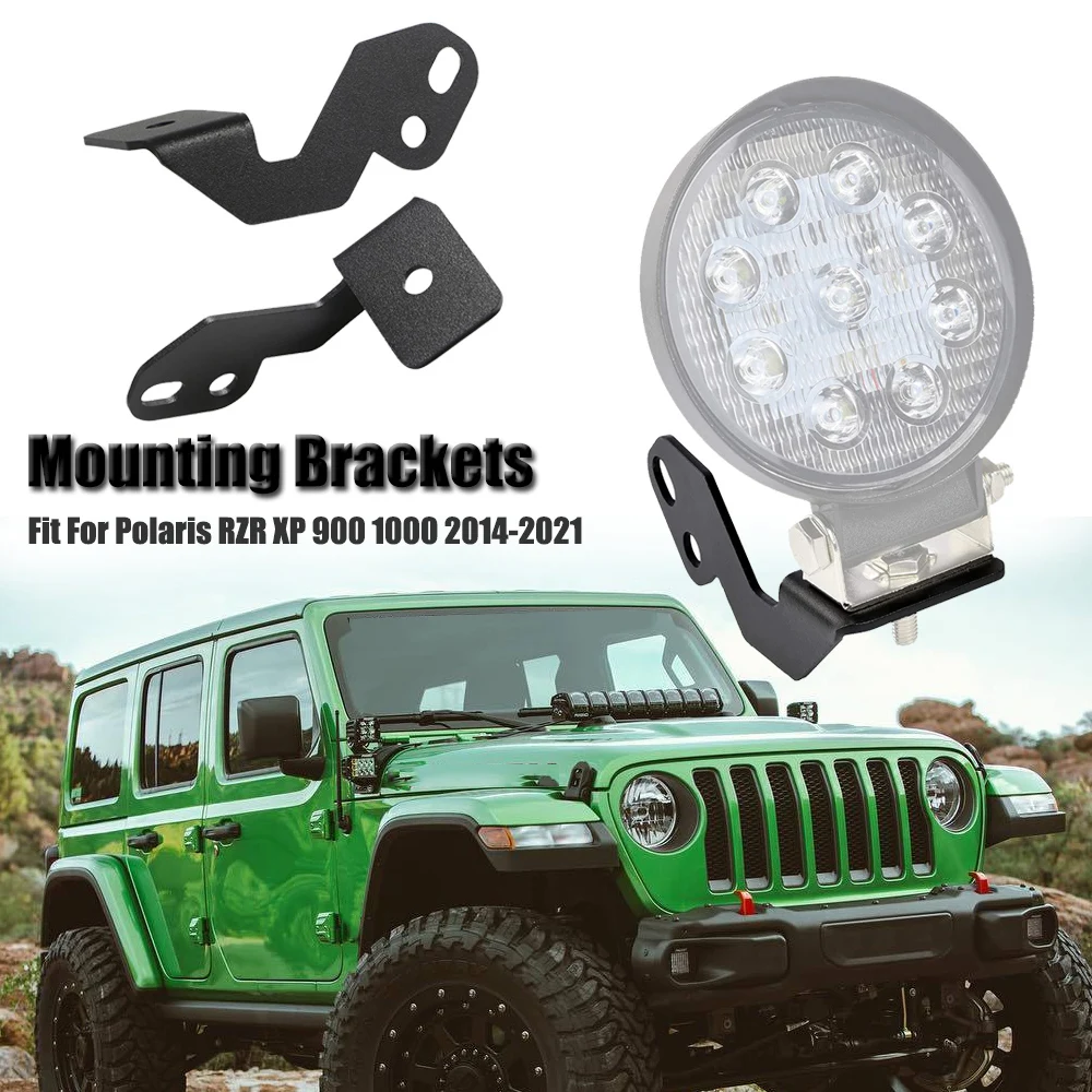

A-Pillar LED Spot Work Light Mounting Brackets 1 Set for 2014-2018 Polaris RZR XP 1000 and 2015-2018 RZR 900 S900 S1000 EPS
