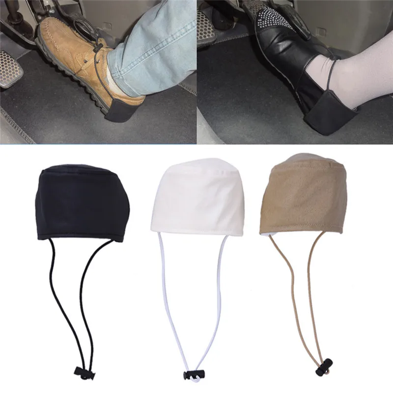 

1 PC Unisex Car Driving Prevent Wear Shoes Heel Protection Cover Wear resistant Fabric Black White Khaki