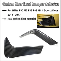 carbon fiber front bumper fog lights corner splitters covers trim for bmw f80 m3 f82 f83 m4 4 door 2 door 2014 2017