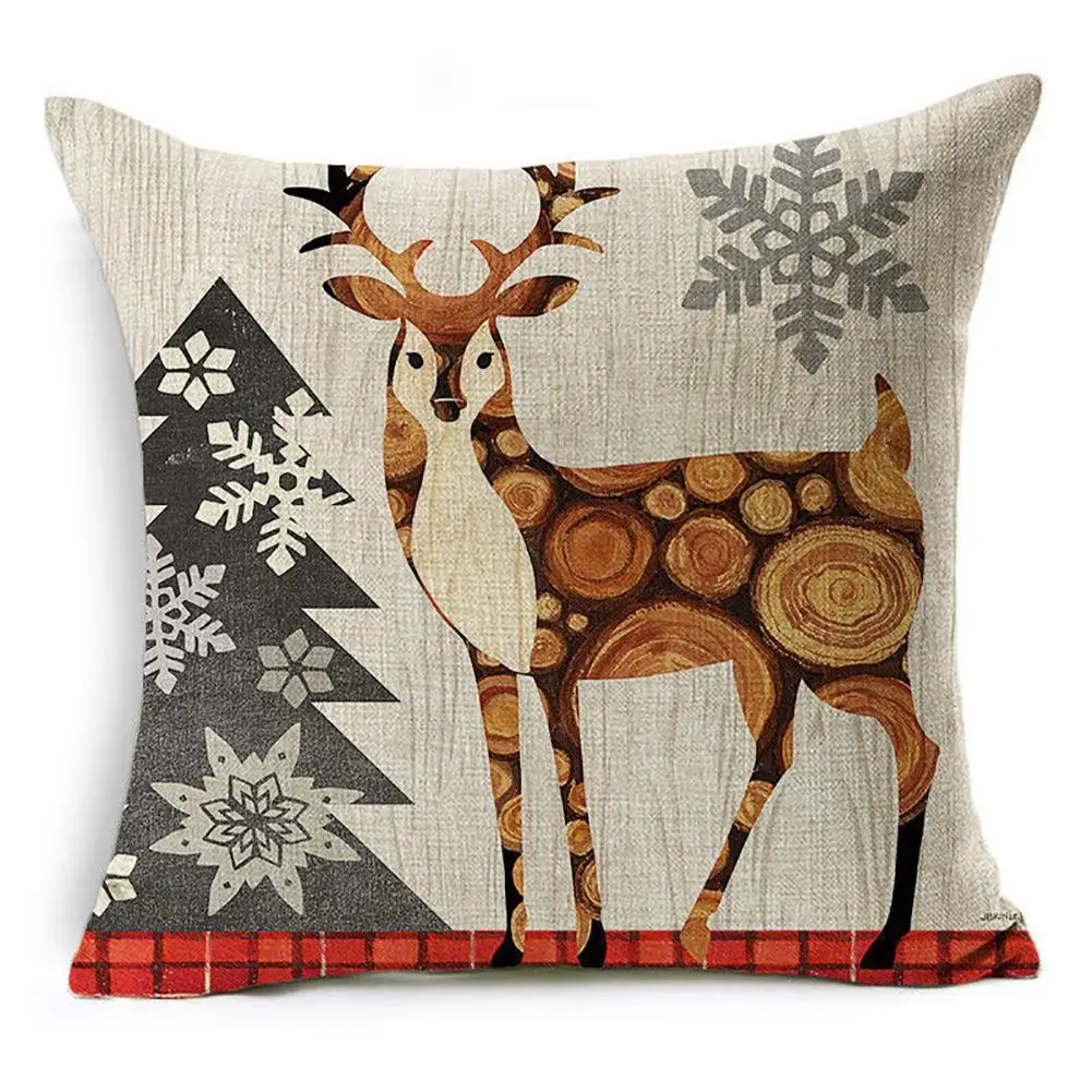 Рождественский льняной чехол для подушки Санта Клаус подушки|Наволочки| |